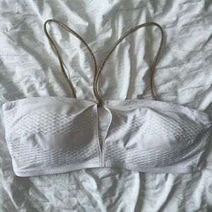 AERIE  White Bandeau Bikini Top